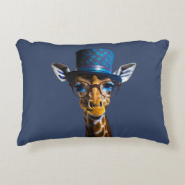 Giraffe wearing top hat and glasses dekokissen