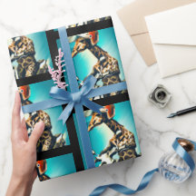 Giraffe Webereihelm auf Motorrad Moderne Kunst Kun