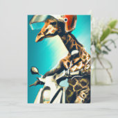 Giraffe Webereihelm auf Motorrad Moderne Kunst Kun Karte (Stehend Vorderseite)