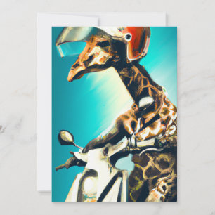 Giraffe Webereihelm auf Motorrad Moderne Kunst Kun Karte