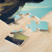 Giraffe Webereihelm auf Motorrad Moderne Kunst Kun Puzzle (Seite)