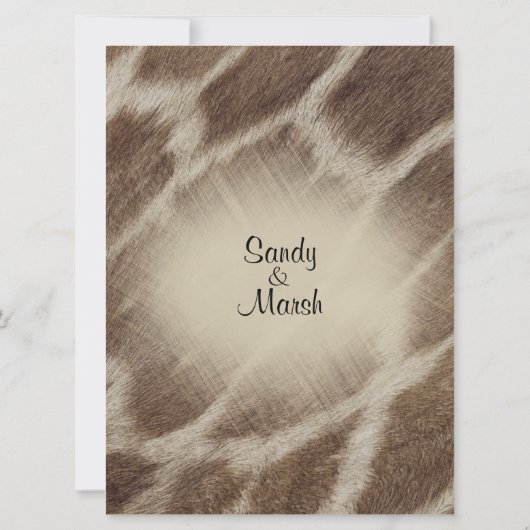 Giraffe Wedding Einladung (Rückseite)