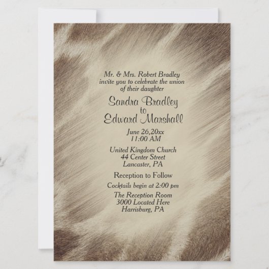 Giraffe Wedding Einladung (Vorderseite)