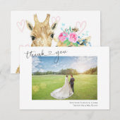 Giraffe Wedding Vielen Dank Dankeskarte (Vorne/Hinten)