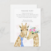 Giraffe Wedding Vielen Dank Dankeskarte (Vorne/Hinten)