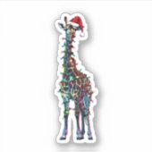 Giraffe Weihnachten _1 Aufkleber (Vorderseite)
