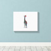 Giraffe Weihnachten _1 Leinwanddruck (Insitu (Holzboden))