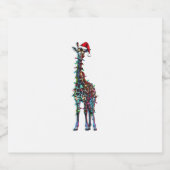 Giraffe Weihnachten _1 Schaumweinetikett (Einzelnes Label)