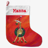 Giraffe Weihnachten Große Weihnachtsfeier Strumpf Großer Weihnachtsstrumpf (Vorderseite)