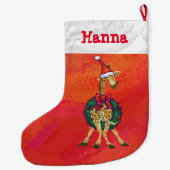 Giraffe Weihnachten Große Weihnachtsfeier Strumpf Großer Weihnachtsstrumpf (Rückseite)