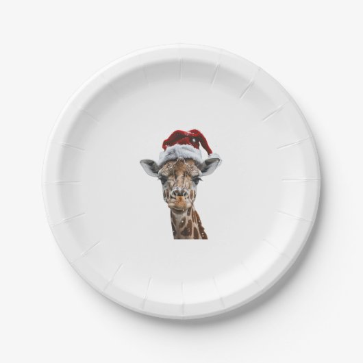Giraffe Weihnachten Pappteller (Vorderseite)