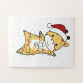 Giraffe Weihnachts-Giraffen Wintertiere Puzzle (Horizontal)