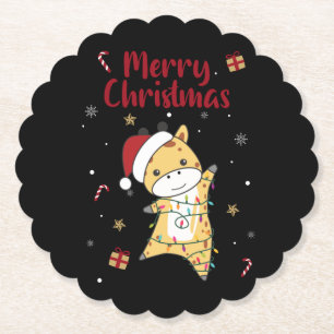 Giraffe Weihnachts-Giraffen Wintertiere Untersetzer