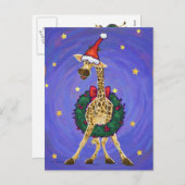 Giraffe Weihnachts-Weihnachtspostkarte Feiertagspostkarte (Vorne/Hinten)