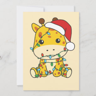 Giraffe Weihnachts-Wintertiere Feiertage Giraffen Feiertagskarte