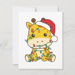 Giraffe Weihnachts-Wintertiere Feiertage Giraffen Feiertagskarte