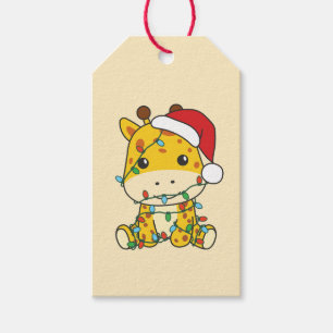 Giraffe Weihnachts-Wintertiere Feiertage Giraffen Geschenkanhänger