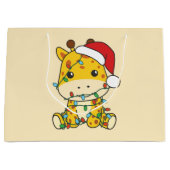 Giraffe Weihnachts-Wintertiere Feiertage Giraffen Große Geschenktüte (Vorderseite)