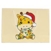 Giraffe Weihnachts-Wintertiere Feiertage Giraffen Große Geschenktüte (Rückseite)