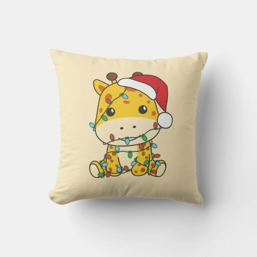 Giraffe Weihnachts-Wintertiere Feiertage Giraffen Kissen (Vorderseite)