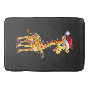 Giraffe Weihnachtsbeleuchtung Lustiger Weihnachtsm Badematte
