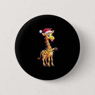 Giraffe Weihnachtsbeleuchtung Lustiger Weihnachtsm Button