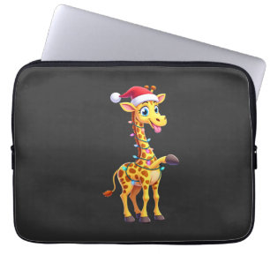 Giraffe Weihnachtsbeleuchtung Lustiger Weihnachtsm Laptopschutzhülle