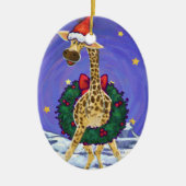 Giraffe Weihnachtsfeier Keramik Ornament (Vorne)