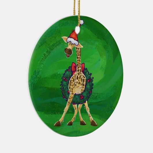 Giraffe Weihnachtsfeier Keramik Ornament (Rechts)