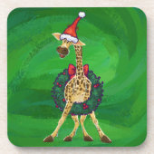 Giraffe Weihnachtsgetränkeküste Getränkeuntersetzer (Vorderseite)