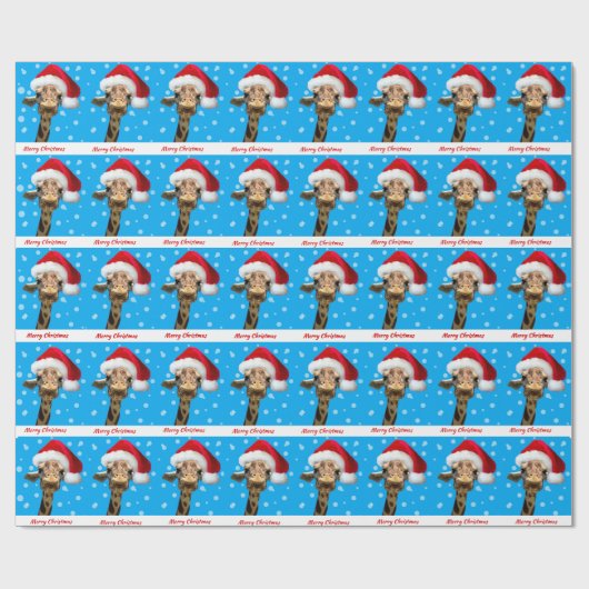 Giraffe Weihnachtswrapping Paper Geschenkpapier (Flach)