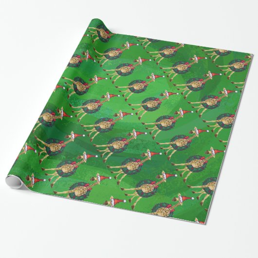 Giraffe Weihnachtswrapping Paper Geschenkpapier (Ungerollt)
