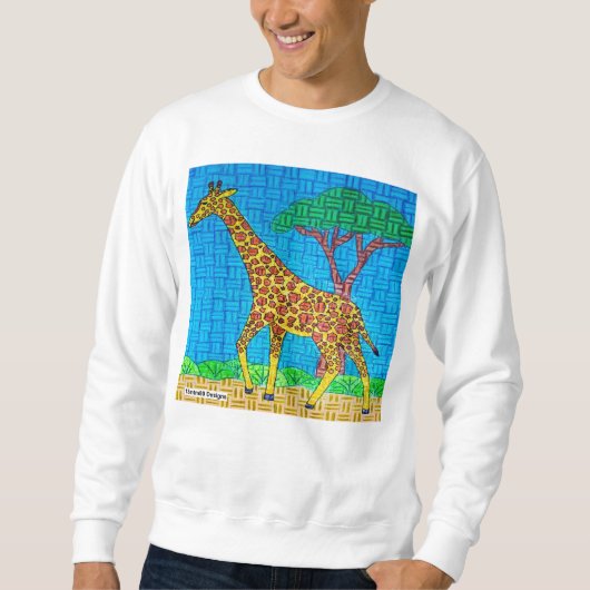 Giraffe (weiß) - MännerSweatshirt Sweatshirt (Vorderseite)