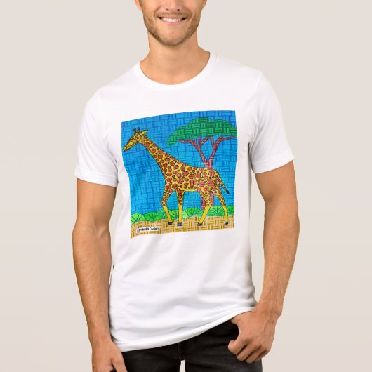 Giraffe (weiß) - Shirt für männliche Tri-Blend (Vorderseite)