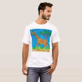 Giraffe (weiß) - T - Shirt für Männer (Vorne ganz)