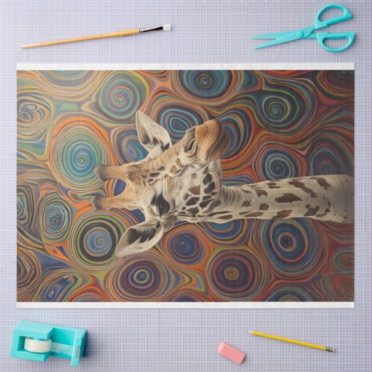 Giraffe Whimsical Lifelike Decoupage Seidenpapier (Basteln)