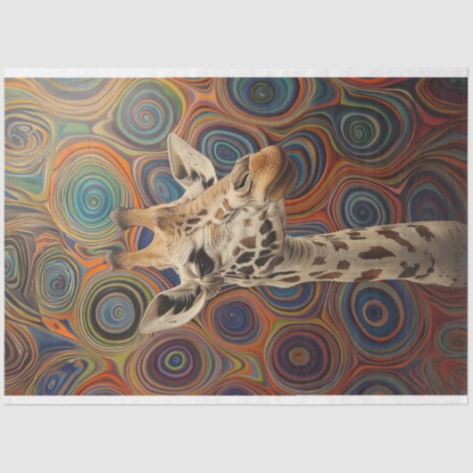 Giraffe Whimsical Lifelike Decoupage Seidenpapier (Vorderseite)