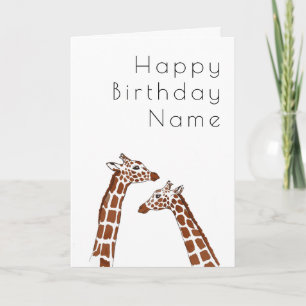 Giraffe White Art Deco Geburtstag Karte