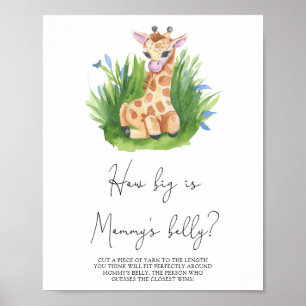 Giraffe - Wie groß ist das Bauchspiel von Mama Poster