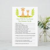 Giraffe Wie gut kennen Sie das Baby-Duschspiel (Stehend Vorderseite)