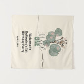 Giraffe Wild One Animal Birthday Party Hintergrund Wandteppich (Vorderseite (Horizontal))