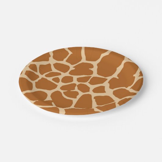 Giraffe Wildjungelsafari Pappteller (Schrägansicht)