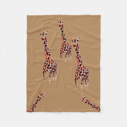 Giraffe Wildlife Art Funny Animal Fleecedecke (Vorderseite)