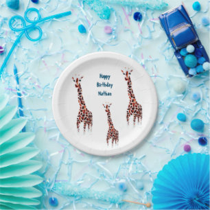 Giraffe Wildlife Art Geburtstag Pappteller