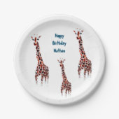 Giraffe Wildlife Art Geburtstag Pappteller (Vorderseite)