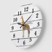 Giraffe Wildlife Decor Rustikale Shiplap Große Wanduhr (Winkel)
