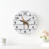 Giraffe Wildlife Decor Rustikale Shiplap Große Wanduhr (Zuhause)