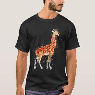 Giraffe Wildlife Watercolor Grafik Ar T-Shirt
