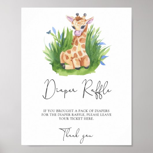 Giraffe - Windelverlosung Poster (Vorne)