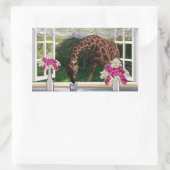 Giraffe Window Dresser, Rechteckiger Aufkleber (Tasche)